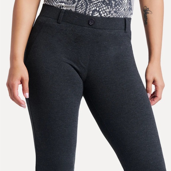 Betabrand Straight-Leg | Classic Dress Pant Yoga Pants (Charcoal) XS PETITE NWT - Picture 2 of 8